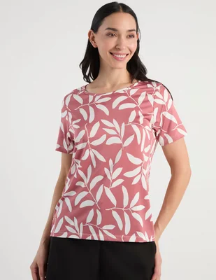 Playera manga corta morango cuello redondo para mujer