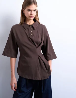 Playera tipo polo topshop para mujer