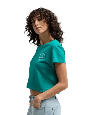 Manga corta billabong surf the waves cuello redondo para mujer