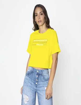 Playera manga corta Studio F cuello redondo para mujer