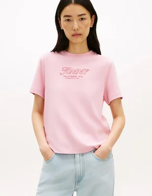 Playera manga corta Tommy Hilfiger cuello redondo para mujer
