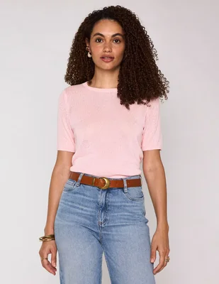 Playera manga corta Maison 123 cuello redondo para mujer
