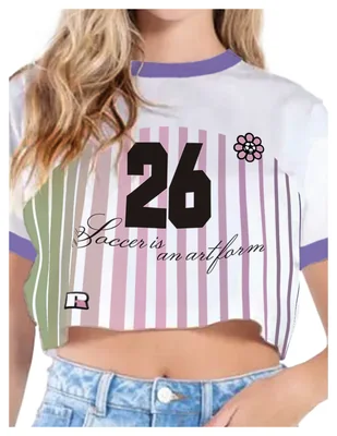 Playera manga corta tee bar colección deportes cuello redondo para mujer