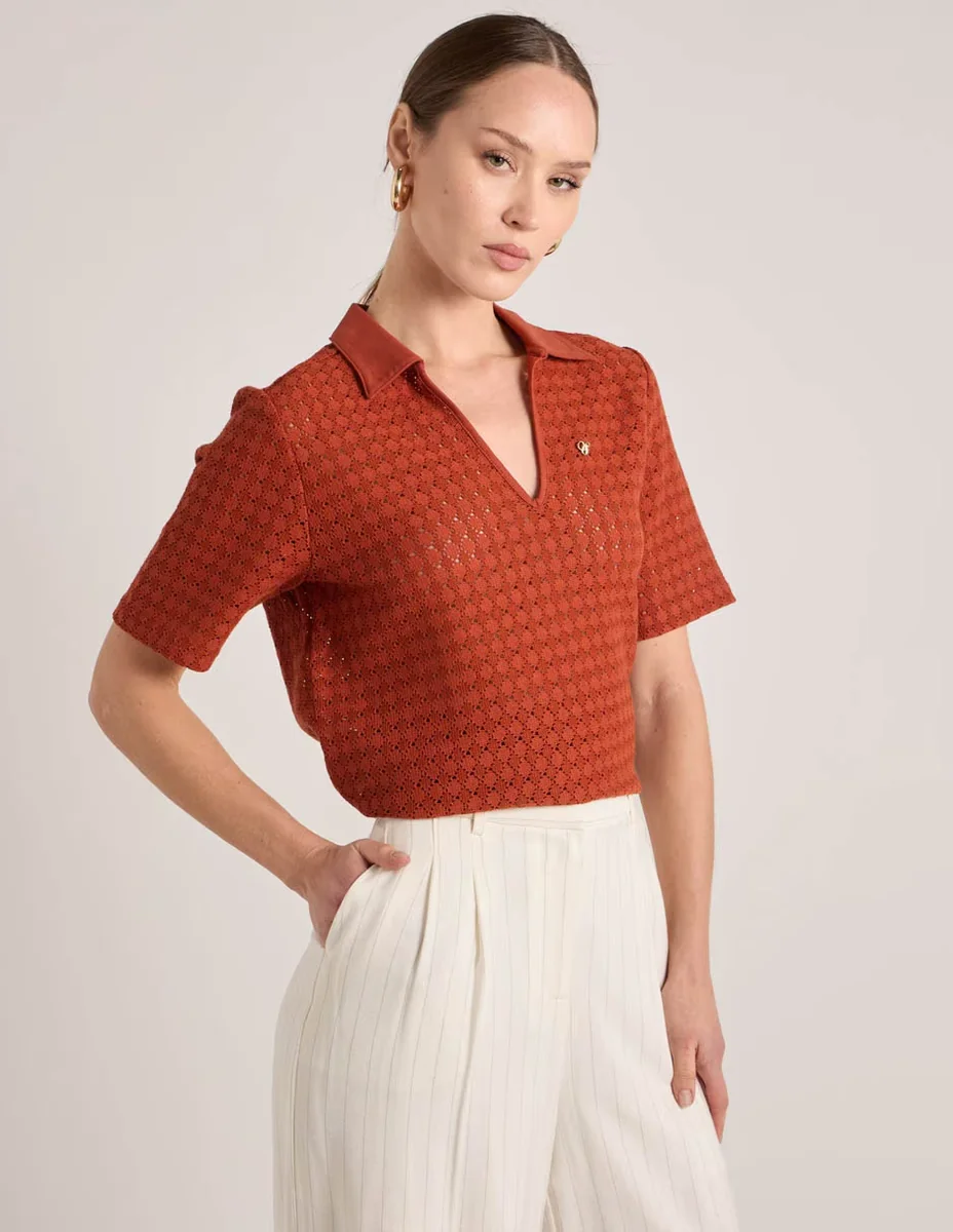 Playera tipo polo scotch & soda para mujer