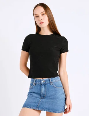 Playera manga corta Hugo Blue cuello redondo para mujer