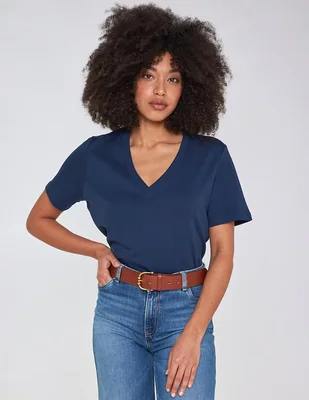 Playera manga corta Maison 123 cuello v para mujer