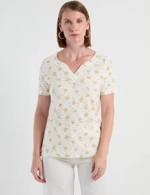 Playera manga corta morango cuello redondo para mujer