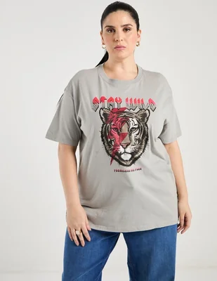 Blusa manga al codo Only Carmakoma cuello redondo para mujer