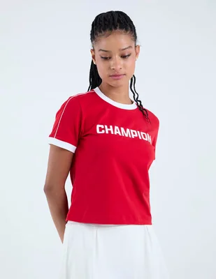 Playera manga corta champion cuello redondo para mujer