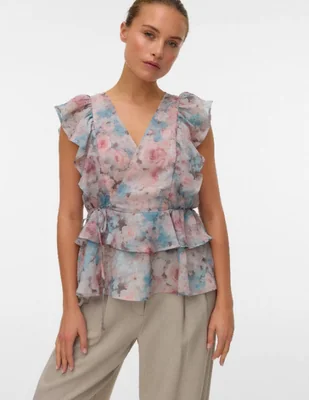 Blusa vero moda manga corta para mujer