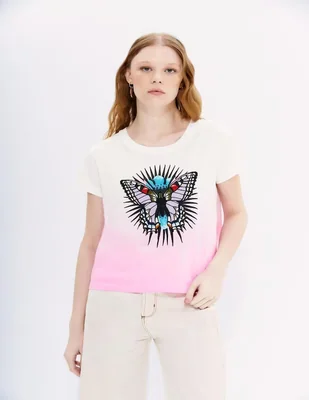Playera manga corta Rapsodia cuello redondo para mujer