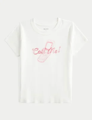 Playera manga corta Hollister cuello redondo para mujer