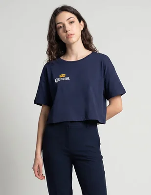 Playera manga corta Corona cuello redondo para mujer
