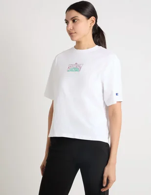 Playera manga corta champion cuello redondo para mujer