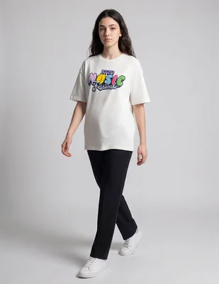 Playera manga corta cuello redondo para mujer