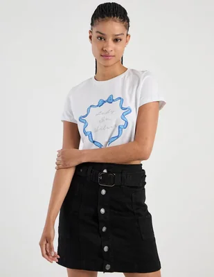 Playera manga corta Tee Bar cuello redondo para mujer