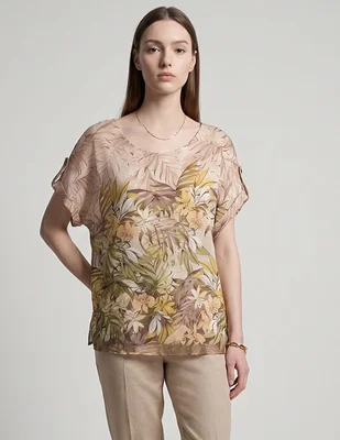 Playera manga corta Punt Roma cuello redondo para mujer