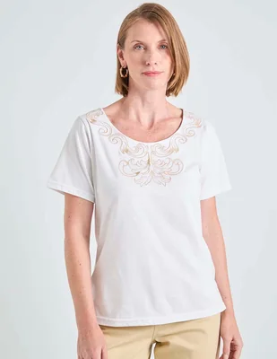 Playera manga corta loren's cuello redondo para mujer