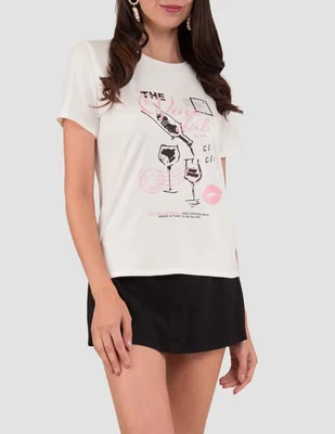 Manga corta tattoo mayo cuello redondo para mujer