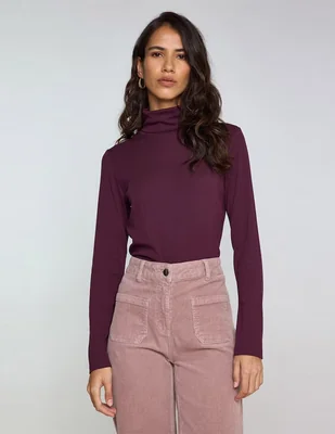 Playera manga larga Maison 123 cuello tortuga para mujer