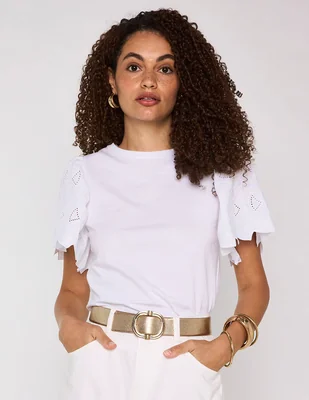 Playera manga corta Maison 123 cuello redondo para mujer