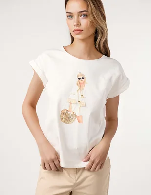Playera manga corta Dándara cuello redondo para mujer