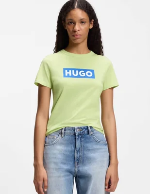 Playera manga corta Hugo Blue cuello redondo para mujer