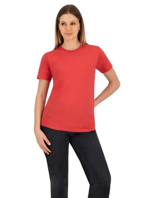 Playera manga corta Indicum Denim cuello redondo para mujer