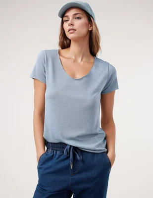 Playera manga corta Dándara cuello redondo para mujer
