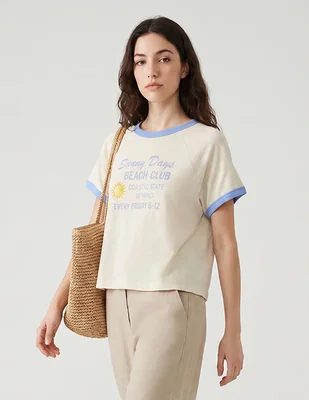 Playera manga corta american eagle cuello redondo para mujer