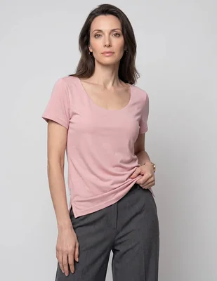 Playera manga corta Loren's cuello redondo para mujer