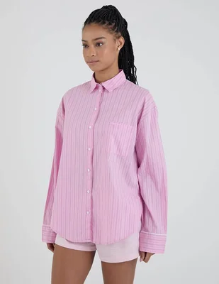 Playera pijama Calvin Klein estampado a rayas para mujer