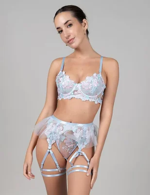 Set bra-panty-liguero Santa Diabla