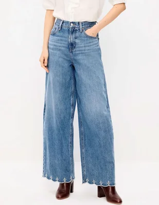 Jeans regular wide leg Old navy para mujer