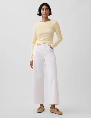 Jeans relaxed wide leg cintura alta para mujer