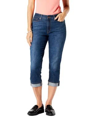 Jeans slim Denizen Mid Rise lavado medio corte cintura para mujer