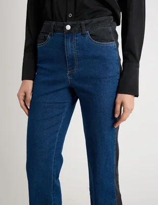 Jeans relaxed straight coffee bean para mujer