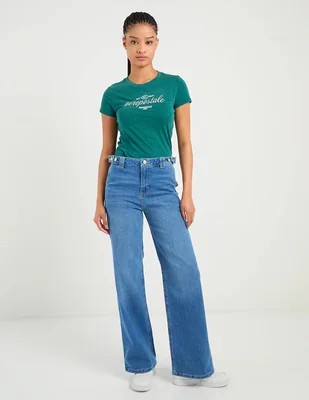Jeans amplio cintura Aéropostale para mujer