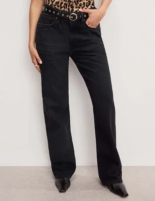 Jeans petite bota Good American corte cintura para mujer