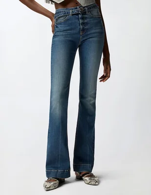 Jeans coulotte a la cintura Pinko para mujer