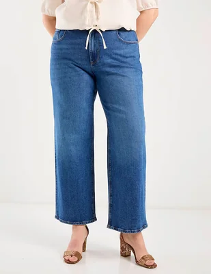 Jeans amplio cintura baja Only Carmakoma para mujer