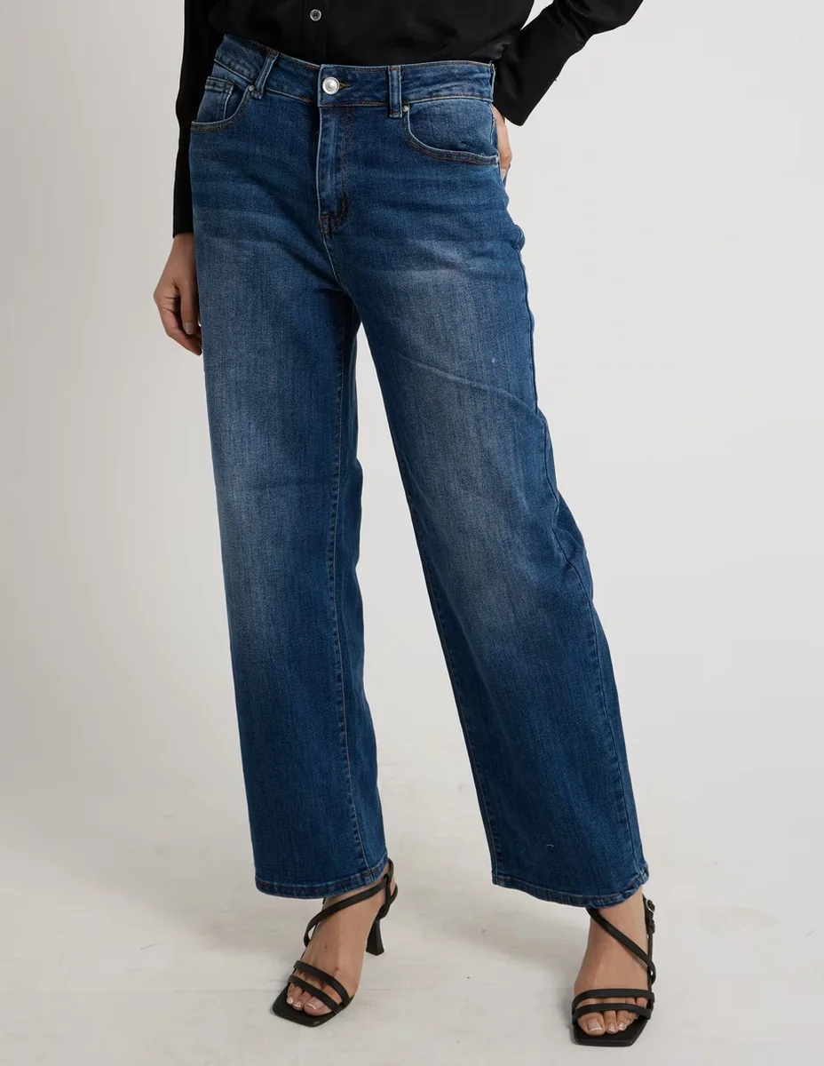 Jeans staight coffee bean para mujer