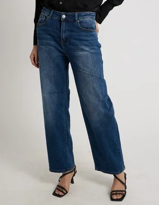 Jeans staight coffee bean para mujer