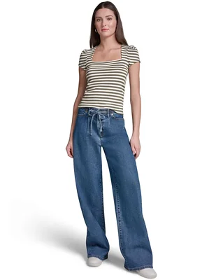 Jeans regular baggy bcbg b6cku204qffb corte amplio para mujer