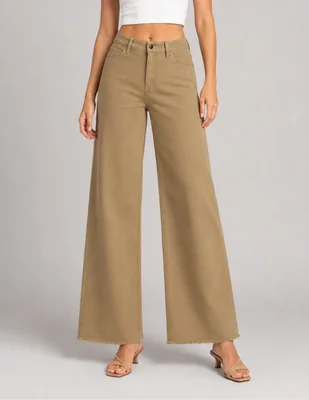 Jeans regular wide leg obs jeans 25469-d corte cintura alta para mujer