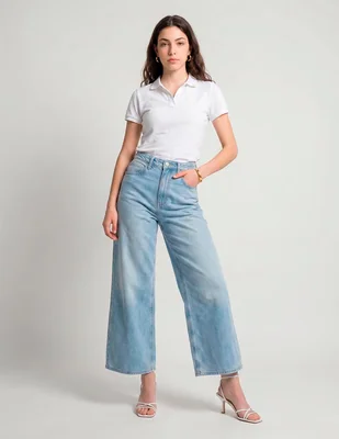 Jeans regular wide leg cintura american eagle wmns highest ris para mujer