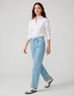 Jeans regular straight cintura american eagle stovepipe para mujer