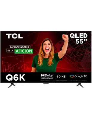 Pantalla Smart TV Tcl QLED de 55 pulgadas 4K/UHD 55Q6K con Google TV
