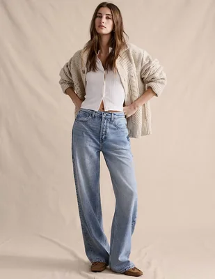 Jeans relaxed amplio cintura para mujer