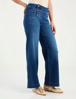 Jeans relaxed straight Maison 123 corte cintura para mujer